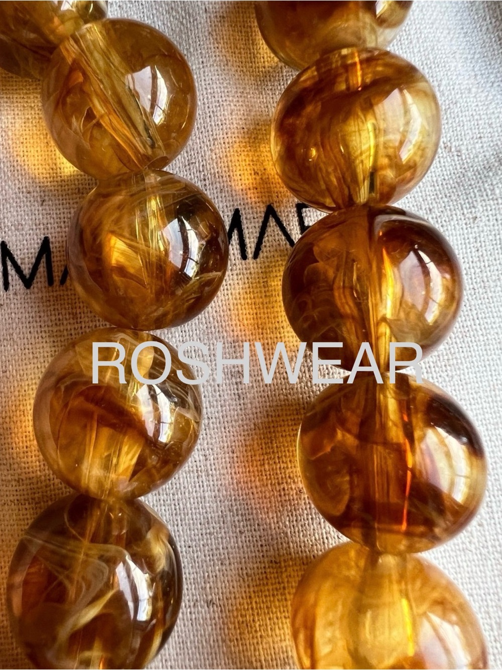 Mayamar Amber Resin Bead Heart Necklace NWOT - Picture 4 of 8